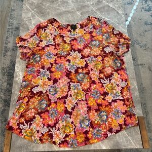 JM Collection Floral Multicolor Top